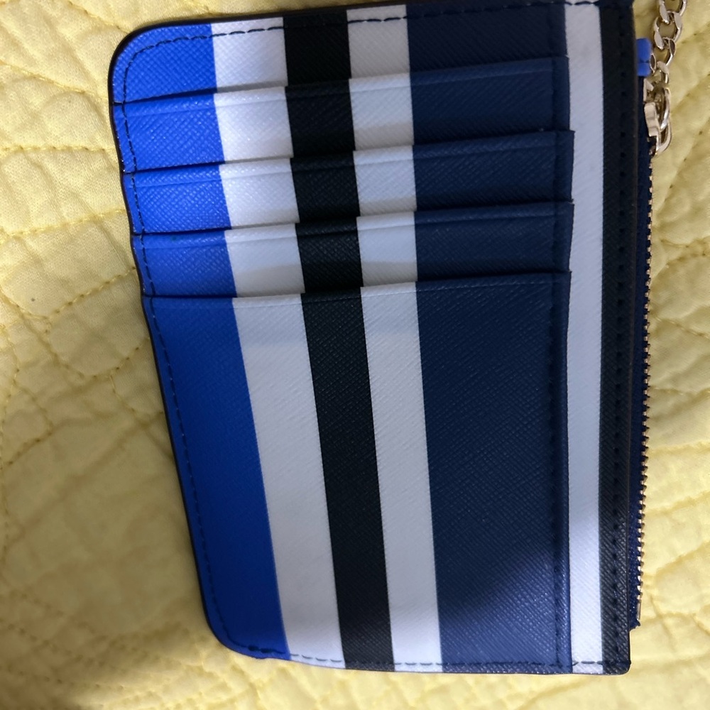 Kate Spade Blue and Pink Striped Crossbody Bag and coin purse - Picture 4 of 7
